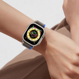 Tech-Protect nailoninis dirželis, skirtas Apple Watch 4/ 5/ 6/ 7/ 8/ 9/ SE (38/ 40/ 41 mm) – pilkai mėlynas