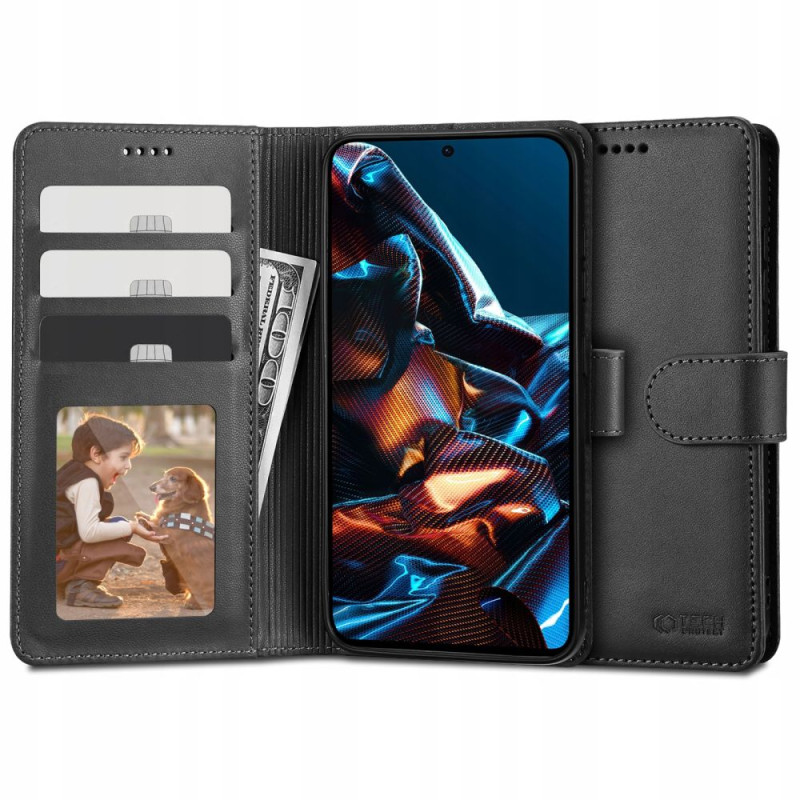 „Tech-Protect“ piniginės dėklas, skirtas „Xiaomi Redmi Note 12 Pro 5G“ / „Poco X5 Pro 5G“ – juodas