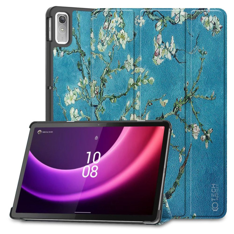 Tech-Protect SmartCase dėklas, skirtas Lenovo Tab P11 (2 gen.) 11,5" TB-350 - mėlynas su sakurų gėlėmis