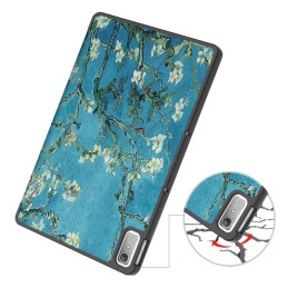 Tech-Protect SmartCase dėklas, skirtas Lenovo Tab P11 (2 gen.) 11,5" TB-350 - mėlynas su sakurų gėlėmis
