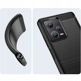 Tech-Protect TPUCarbon dėklas, skirtas Xiaomi Redmi Note 12 5G / Poco X5 5G - juodas