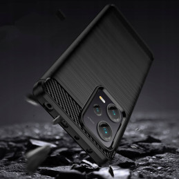 Tech-Protect TPUCarbon dėklas, skirtas Xiaomi Redmi Note 12 5G / Poco X5 5G - juodas