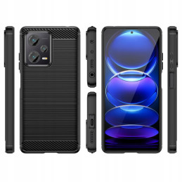 Tech-Protect TPUCarbon dėklas, skirtas Xiaomi Redmi Note 12 5G / Poco X5 5G - juodas