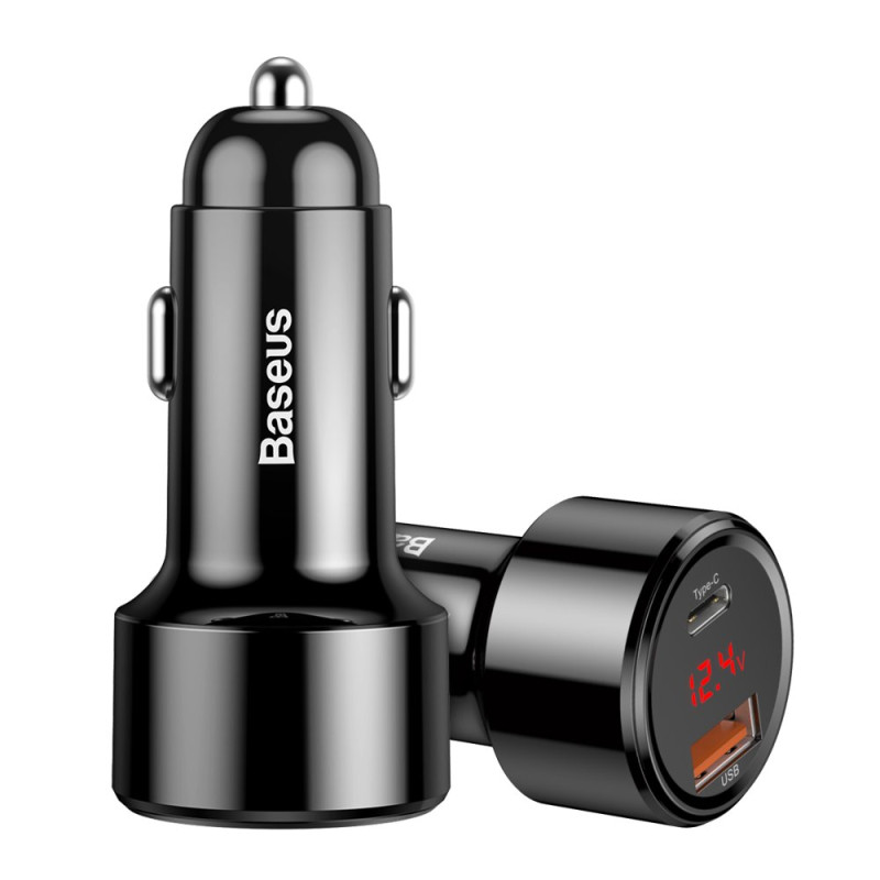 Baseus Magic Series PPS CCMLC20C-01 automobilinis įkroviklis 45W USB-C PD / USB-A QC - juodas