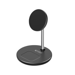 Tech-Protect QI15W-A21 indukcinis MagSafe 15W įkroviklis su 2in1 stovu išmaniesiems telefonams / ausinėms - juodas