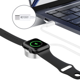 Tech-Protect UltraBoost magnetinis indukcinis įkroviklis su USB-C jungtimi, skirtas Apple Watch 1,2 m - baltas
