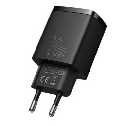 „Baseus“ kompaktiškas greitas USB / C tipo USB įkroviklis 20 W 3A maitinimo tiekimo greitas įkrovimas 3.0 juodas (CCXJ-B...