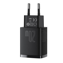 „Baseus“ kompaktiškas greitas USB / C tipo USB įkroviklis 20 W 3A maitinimo tiekimo greitas įkrovimas 3.0 juodas (CCXJ-B...
