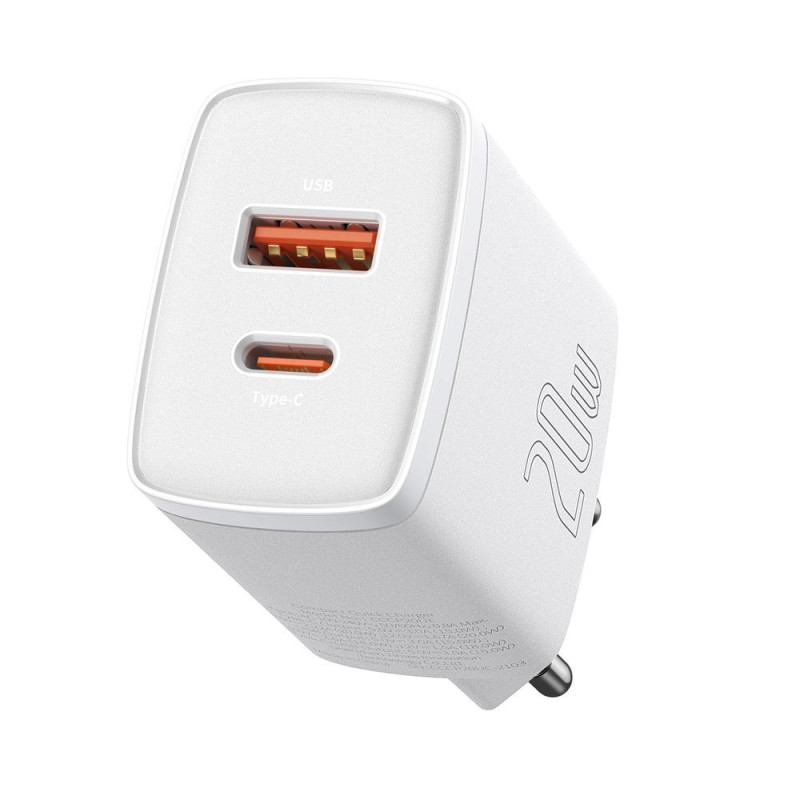 Baseus Compact CCXJ-B02 20W 3A PD QC 3.0 greitas įkroviklis - baltas