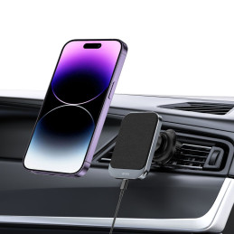 Tech-Protect MM15W-V2 automobilinio telefono laikiklis su MagSafe 15W indukciniu įkrovikliu oro išleidimo angai - juodas