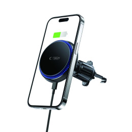 Tech-Protect MM15W-V4 automobilinio telefono laikiklis su MagSafe 15W indukciniu įkrovikliu oro išleidimo angai - juodas