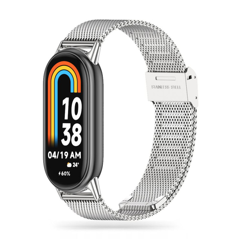 Tech-Protect MilaneseBand dirželis skirtas Xiaomi Smart Band 8/ 8 NFC - sidabrinis