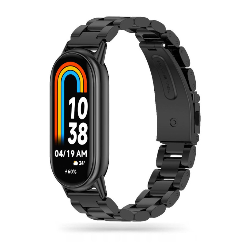 Tech-Protect nerūdijančio plieno apyrankė, skirta Xiaomi Smart Band 8/ 8 NFC - juoda