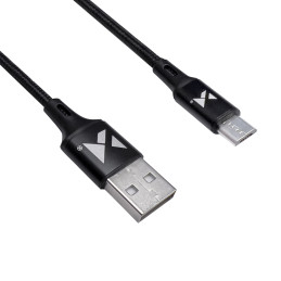 Wozinsky kabelis USB - microUSB 2.4A 1m juodas (WUC-M1B)