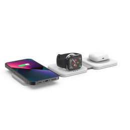 Tech-Protect QI15W-A24 indukcinis MagSafe 3in1 įkroviklis išmaniajam telefonui / AirPods / Apple Watch - baltas