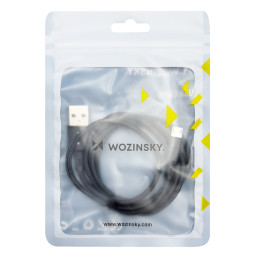 Wozinsky kabelis USB - microUSB 2.4A 1m juodas (WUC-M1B)