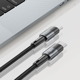 Tech-Protect UltraBoost USB-C / USB-C PD kabelis 60W 3A 0,25m - pilkas