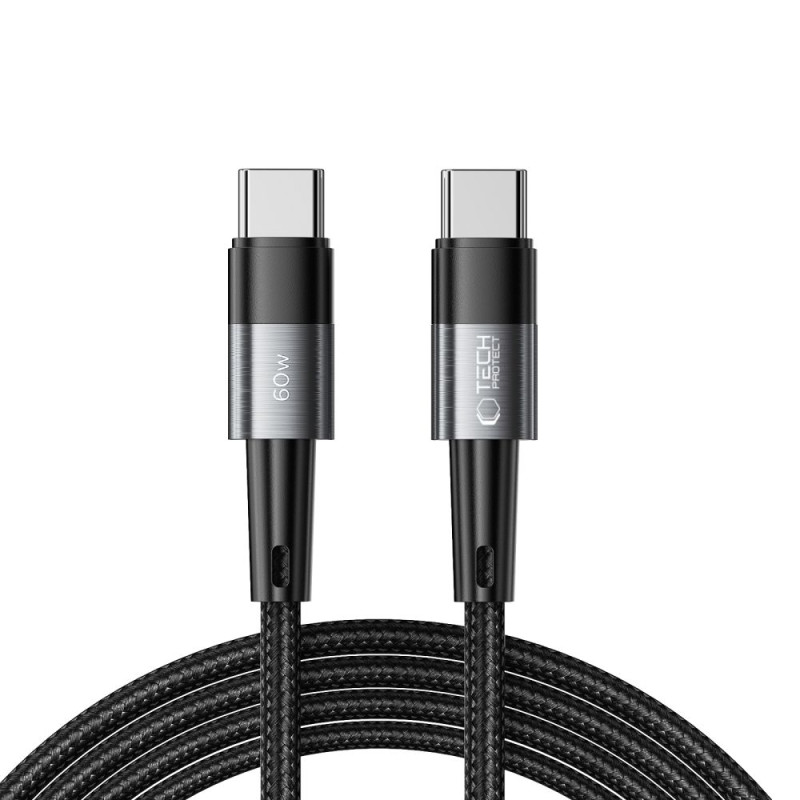 Tech-Protect UltraBoost USB-C / USB-C PD 60W 3A 2m laidas – pilkas