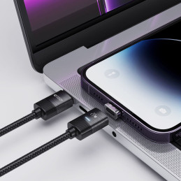 Tech-Protect UltraBoost magnetinis laidas 2in1 USB-C - Lightning / USB-C PD 27W 3A 2m - juodas