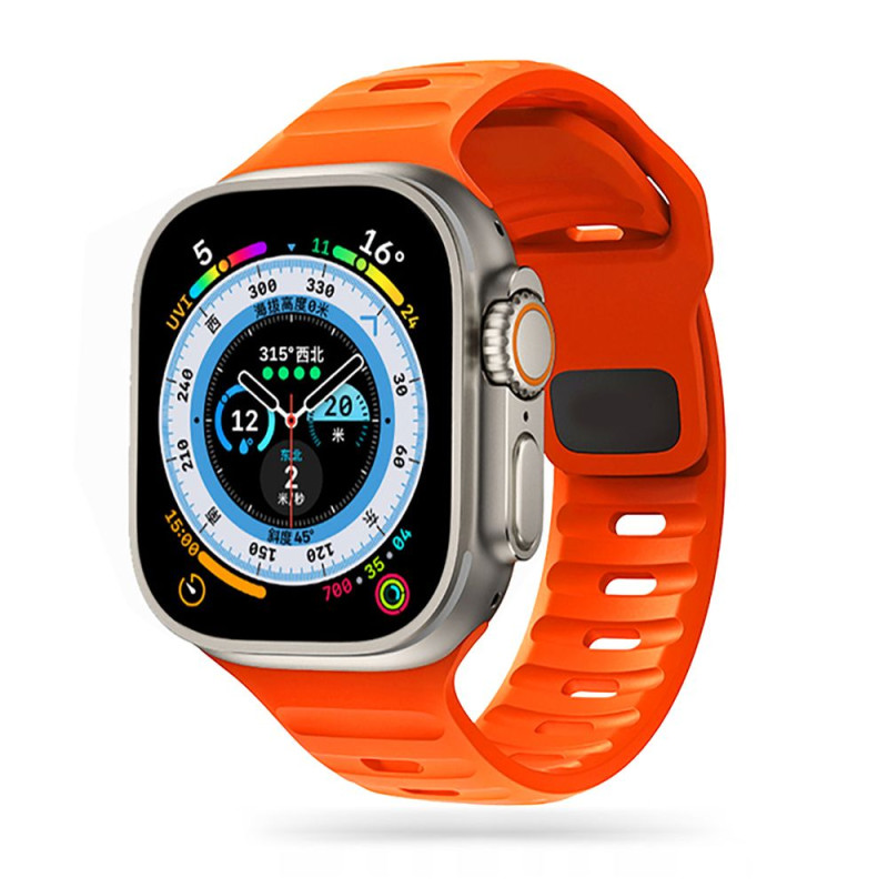 Tech-Protect IconBand Line, skirta Apple Watch 4 / 5 / 6 / 7 / 8 / 9 / SE / Ultra 1 / 2 (42/ 44/ 45/ 49 mm) – oranžinė
