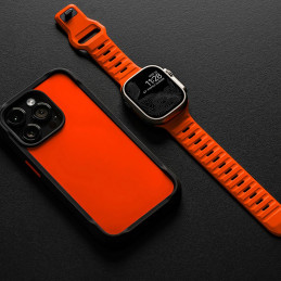 Tech-Protect IconBand Line, skirta Apple Watch 4 / 5 / 6 / 7 / 8 / 9 / SE / Ultra 1 / 2 (42/ 44/ 45/ 49 mm) – oranžinė