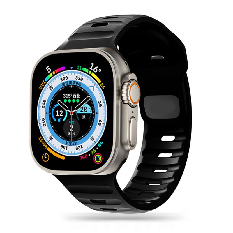 Tech-Protect IconBand Line, skirta Apple Watch 4/ 5/ 6/ 7/ 8/ 9/ SE/ Ultra 1/ 2 (42/ 44/ 45/ 49 mm) – juoda
