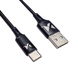 Wozinsky USB – C tipo USB kabelis 2,4A 2m juodas (WUC-C2B)