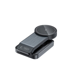 Tech-Protect QI15W-A28 indukcinis MagSafe 3in1 įkroviklis su stovu išmaniajam telefonui / Apple Watch / AirPods - juodas