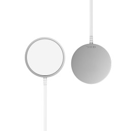 Tech-Protect QI15W-A25 indukcinis MagSafe 15W įkroviklis su USB-A / USB-C laidu - baltas