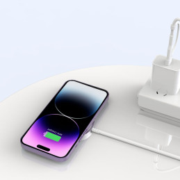 Tech-Protect QI15W-A25 indukcinis MagSafe 15W įkroviklis su USB-A / USB-C laidu - baltas