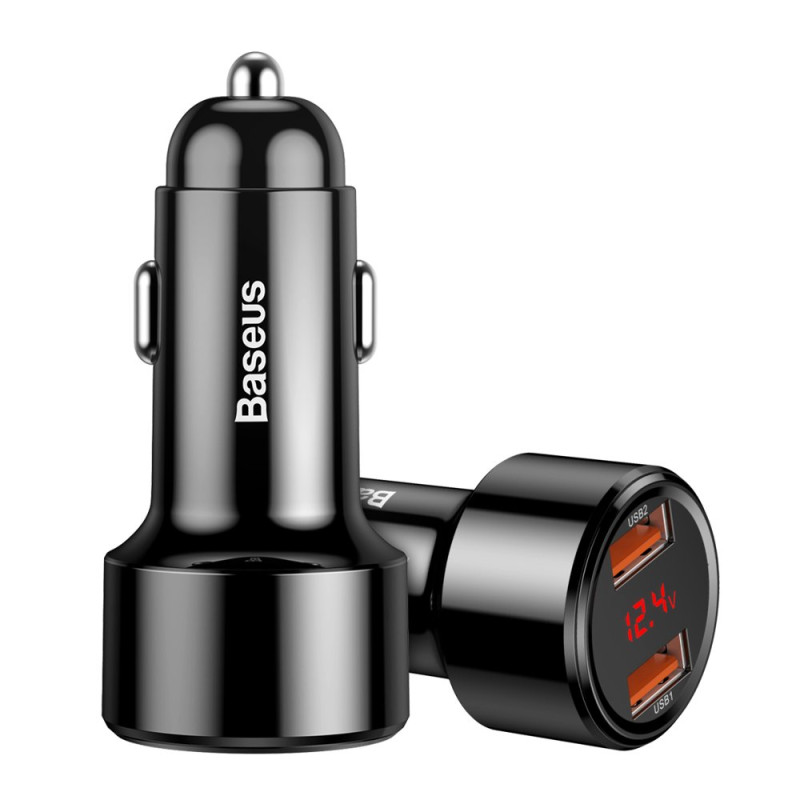 „Baseus Magic Series Dual QC“ – „Quick Charge 3.0“ automobilinis įkroviklis 2x USB 45W 6A juodas (CCMLC20A-01)