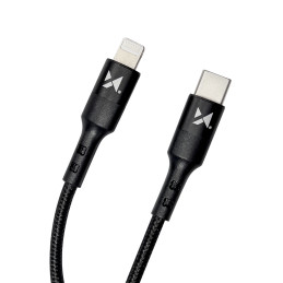 Wozinsky WUC-PD-CL2B Lightning – USB-C PD 18W 480Mb/ s 2m laidas – juodas