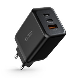 Tech-Protect C65W tinklo įkroviklis 2x USB-C PD 65W / USB-A QC 3.0 - juodas