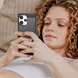 Tech-Protect TPUCarbon dėklas, skirtas Xiaomi Redmi 12 - juodas