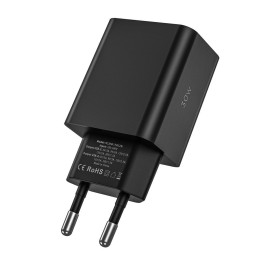 Tech-Protect NC30W USB-C PD 30W / USB-A QC 3.0 tinklo įkroviklis - juodas