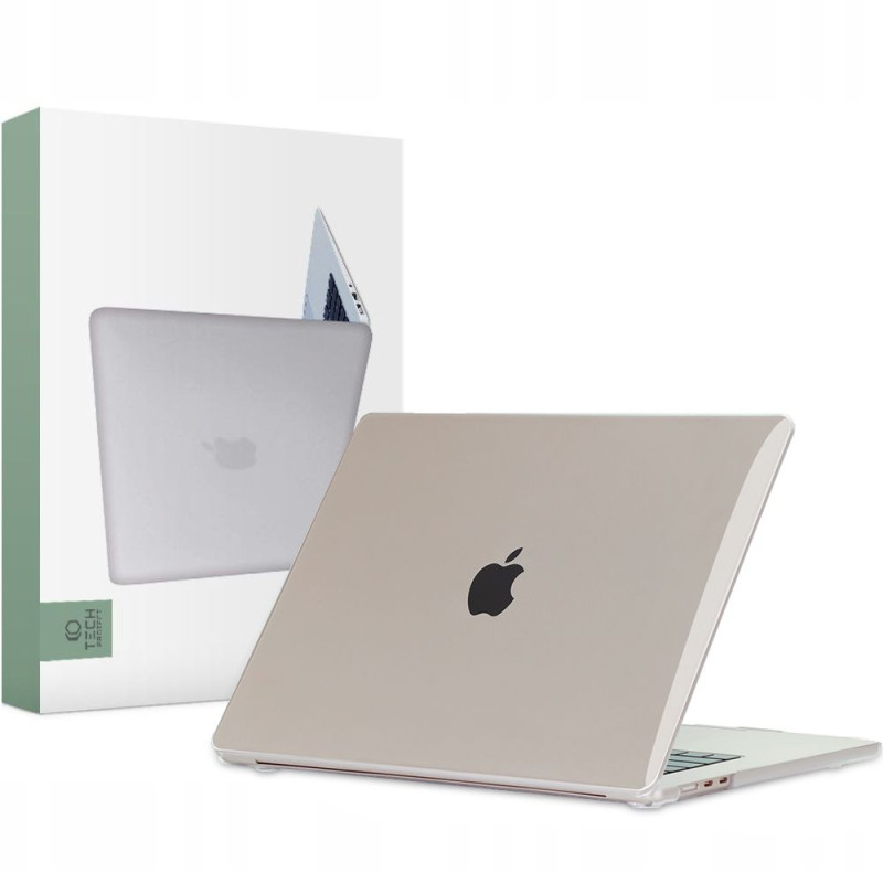 Tech-Protect SmartShell dėklas, skirtas MacBook Air 15" M2 / M3 / 2023-2024 - skaidrus