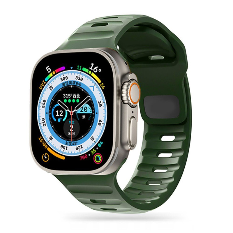 Tech-Protect IconBand Line, skirta Apple Watch 4/ 5/ 6/ 7/ 8/ 9/ SE (38/ 40/ 41 mm) – tamsiai žalia