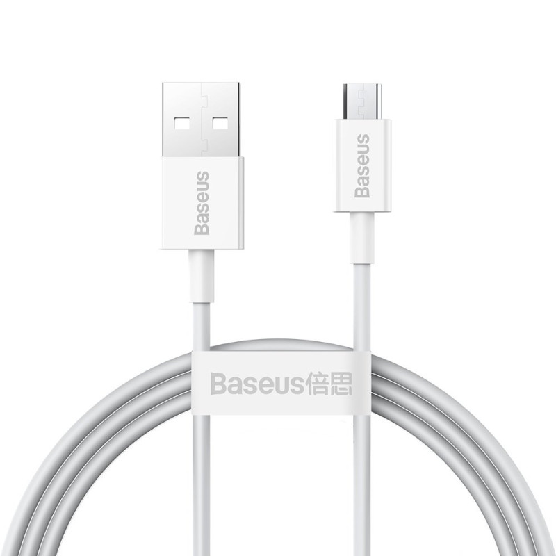Baseus Superior USB-A / micro USB 2A laidas 1m - baltas