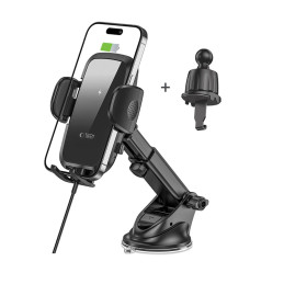 Tech-Protect CM15W-V1 automobilinis telefono laikiklis su 15W indukciniu įkrovikliu kabinai / orlaidei - juodas