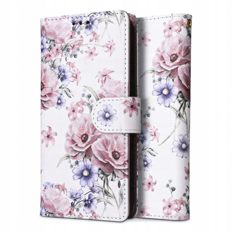 Tech-Protect Wallet dėklas, skirtas Xiaomi Redmi 12 - rožinės gėlės