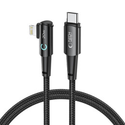 Tech-Protect UltraBoost L Lightning (kampinis) / USB-C (tiesus) PD 20W 3A 1m laidas - pilkas