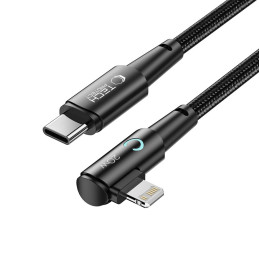 Tech-Protect UltraBoost L Lightning (kampinis) / USB-C (tiesus) PD 20W 3A 1m laidas - pilkas