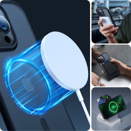 Tech-Protect MagMat MagSafe dėklas iPhone 15 - skaidrus ir juodas