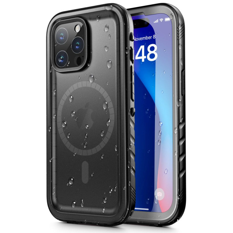 Tech-Protect ShellBox dėklas, atsparus vandeniui IP68 su MagSafe, skirtas iPhone 15 Pro - juodas