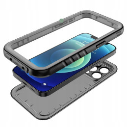 Tech-Protect ShellBox vandeniui atsparus IP68 dėklas su MagSafe, skirtas iPhone 15 Plus - juodas