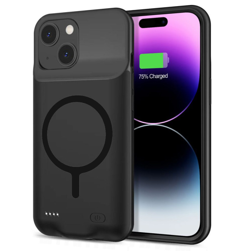 Tech-Protect PowerCase dėklas, skirtas iPhone 15 su MagSafe ir 7000 mAh maitinimo bloku - juodas