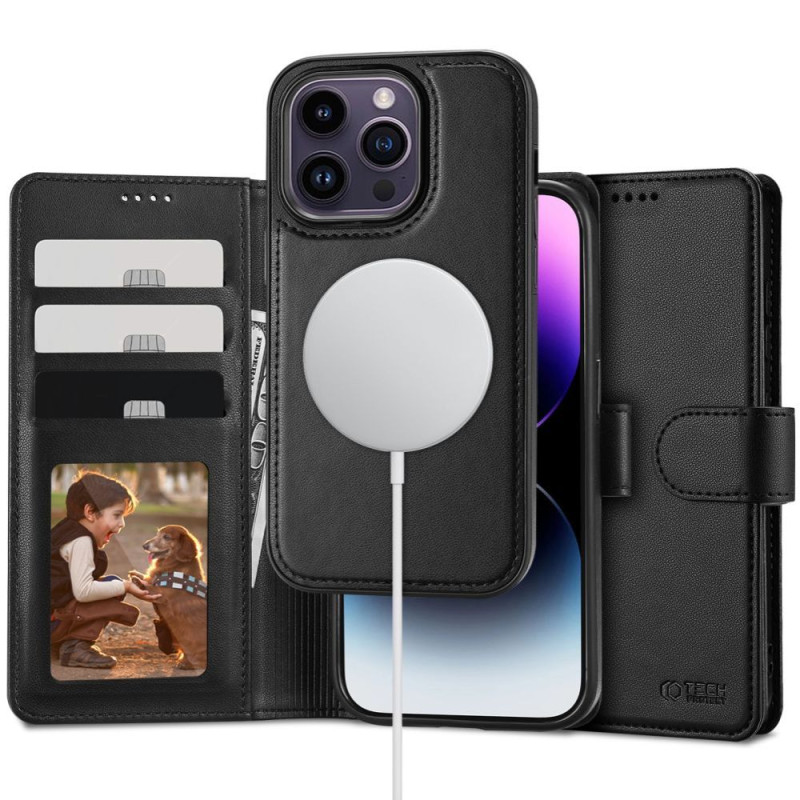 Tech-Protect Wallet MagSafe dėklas, skirtas iPhone 15 Pro Max - juodas
