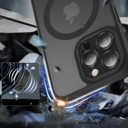 Tech-Protect MagMat Cam+ MagSafe dėklas iPhone 15 - matinė juoda