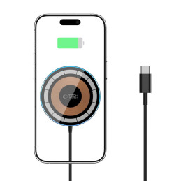 Tech-Protect QI15W-A30 indukcinis įkroviklis su MagSafe su USB-C laidu - juodas