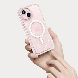Tech-Protect FlexAir Hybrid MagSafe dėklas iPhone 15 - skaidrus ir blizgantis